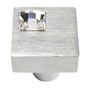 3194 - Off-Center Crystal Knob - Matte Chrome