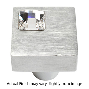 3194 - Off-Center Crystal Knob - Matte Chrome