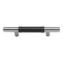 280 - Zanzibar - 3" Cabinet Pull - Black Leather/ Brushed Nickel