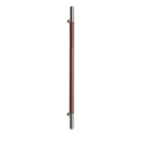 AP05 - Zanzibar - 17" Appliance Pull - Brown Leather/ Brushed Nickel