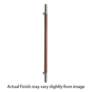 AP05 - Zanzibar - 17" Appliance Pull - Brown Leather/ Brushed Nickel