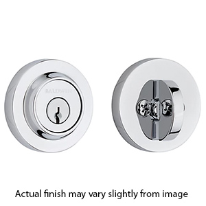 Baldwin Keyed Single Cylinder Deadbolt - Contemporary Round - Polished Nickel