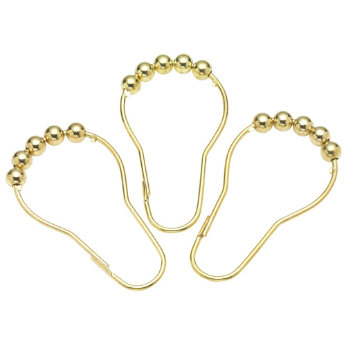 Roller Ball - Shower Curtain Rings - Polished Brass