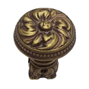 852-3 - Acanthus - Beaded Knob w/Column base - Antique Brass