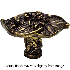 2560 - Garden - Double Lily Pad & Frog Large Knob