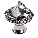 8001 - Ranch Living - Horse in Laurel Leaf Wreath Knob (Right)