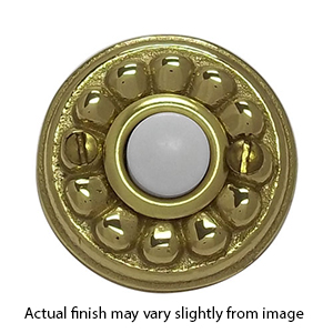 Beaded Doorbell Button - Polished Brass