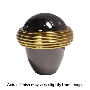 Omnia 1.25" Cabinet Knob - Black Nickel/ Polished Brass