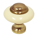 Jado - 1.25" Cabinet Knob - Bone/ Polished Brass