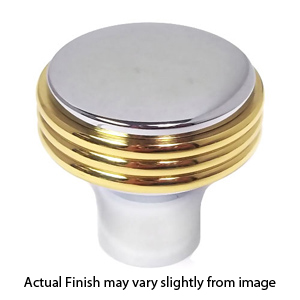 4627.263 - 1" Cabinet Knob - Two-Tone Polished Chrome/ Brass