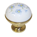 Blue Flowers Porcelain Cabinet Knob