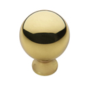 Round Cabinet Knob - Polished Brass