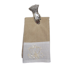 Silver Hand Towel Holder Clip - Brushed Silver