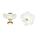 42000 Series - Clear Crystal Knob - Brass Base