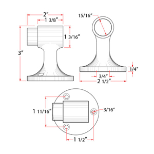 Floor Mount Bumper - Heavy Duty - 3"