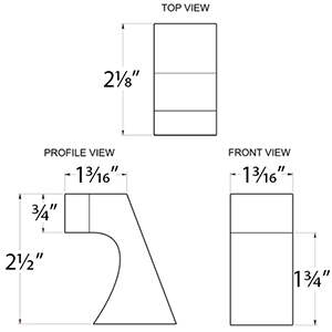 2.5" Contemporary Floor Door Bumper