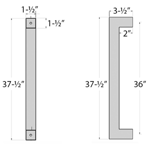 36" Extra Large Contemporary Single Pull