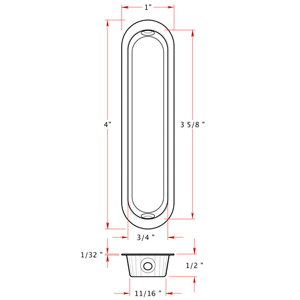 Oblong Flush Pull - 4"