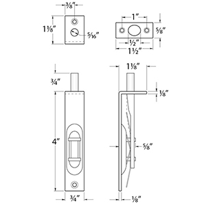 Square Edge Flush Bolt