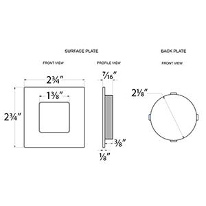 Square Flush Pull - 2.75" - Heavy Duty