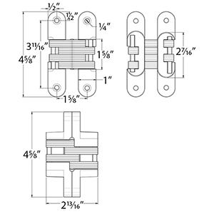 4-5/8" x 2-13/16" Concealed Hinges