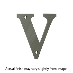 House Letter V - Solid Brass