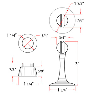 3" Magnetic Door Stop & Holder