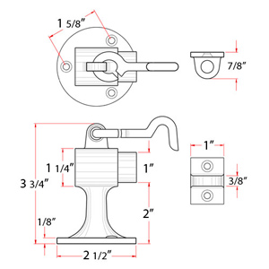 Floor Mount Bumper w/ Hook - Heavy Duty - 3.75"