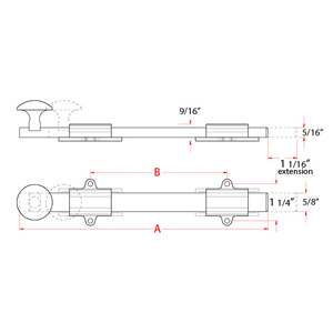 Heavy Duty Surface Bolt - 5 Sizes