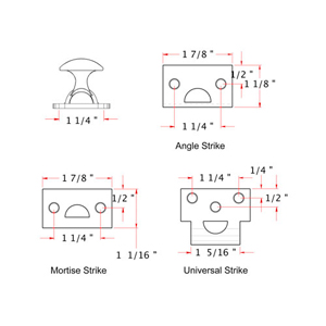 Heavy Duty Offset Surface Bolt - 6" x 5/8"