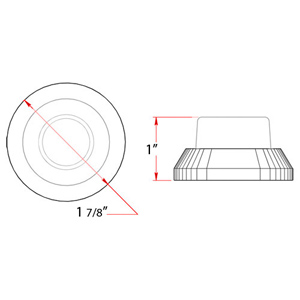 Concave Flush Bumper - 1 7/8" Diameter