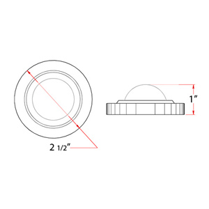 Convex Flush Bumper - 2 3/8" Diameter