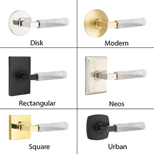 Emtek - White Marble L-Square Door Lever