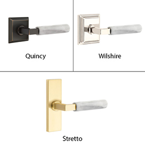 Emtek - White Marble L-Square Door Lever