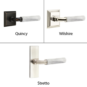 Emtek - White Marble R-Bar Door Lever