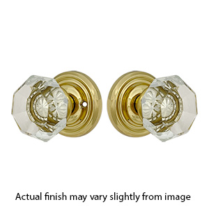 Emtek - Old Town Crystal Door Knob Regular Rosette - Polished Brass