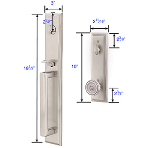 Emtek - Melrose Tubular Right-Hand Lever Entrance Set