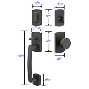 Emtek - Ridgemont Tubular Left-Hand Lever Entrance Set