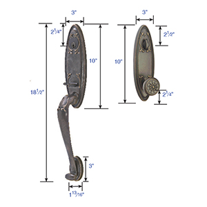 Emtek - Tuscany Monolithic Tubular Right-Hand Lever Entrance Set