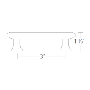 86299 - Geometric Brass - 3" Rectangular Cabinet Pull