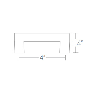 86334 - Sandcast Bronze - 4" Rail Pull