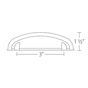 86123 - Traditional Brass - 3" Cup Pull