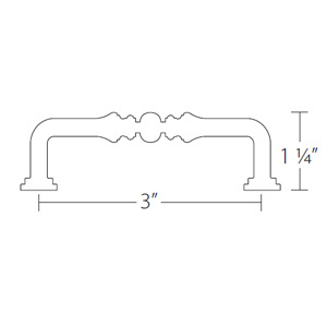 86128 - Traditional Brass - 3" Spindle Pull