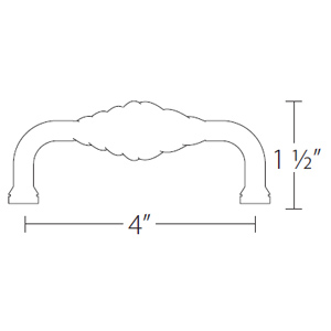 76020 - Wrought Steel - 4" Lafayette Pull