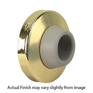 Concave Flush Door Bumper - Polished Brass