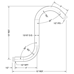 S-shaped Showerarm