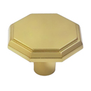 1.5" Octagonal Cabinet Knob - Polished Brass