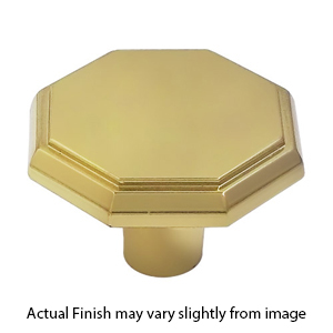 1.5" Octagonal Cabinet Knob - Polished Brass