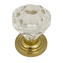 CK3AC - Diamond Acrylic 1.25" Cabinet Knob - Polished Brass