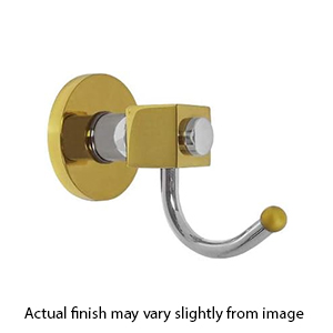 Contemporary Robe Hook - Polished Brass/ Polished Chrome